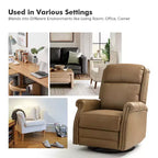 Fauteuil inclinable manuel Irène en cuir véritable, 77,5 cm de large, avec accoudoirs roulés | ART OF LIVING DESIGNS