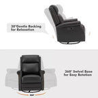 Fauteuil inclinable manuel Irène en cuir véritable, 77,5 cm de large, avec accoudoirs roulés | ART OF LIVING DESIGNS