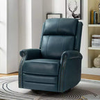 Fauteuil inclinable manuel Irène en cuir véritable, 77,5 cm de large, avec accoudoirs roulés | ART OF LIVING DESIGNS