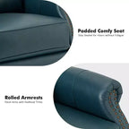 Fauteuil inclinable manuel Irène en cuir véritable, 77,5 cm de large, avec accoudoirs roulés | ART OF LIVING DESIGNS