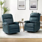 Fauteuil inclinable manuel Irène en cuir véritable, 77,5 cm de large, avec accoudoirs roulés | ART OF LIVING DESIGNS
