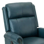 Fauteuil inclinable manuel Irène en cuir véritable, 77,5 cm de large, avec accoudoirs roulés | ART OF LIVING DESIGNS