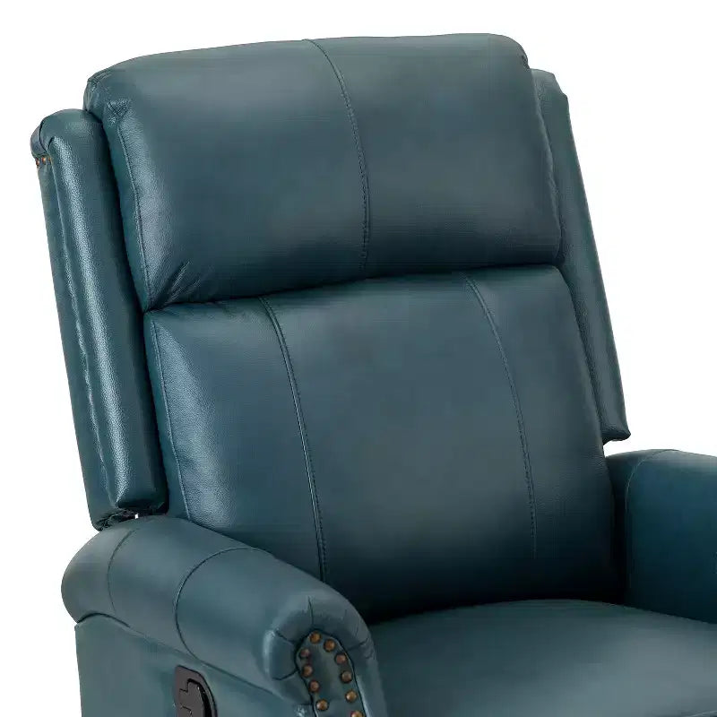 Fauteuil inclinable manuel Irène en cuir véritable, 77,5 cm de large, avec accoudoirs roulés | ART OF LIVING DESIGNS