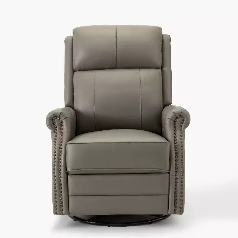 Fauteuil inclinable manuel Irène en cuir véritable, 77,5 cm de large, avec accoudoirs roulés | ART OF LIVING DESIGNS