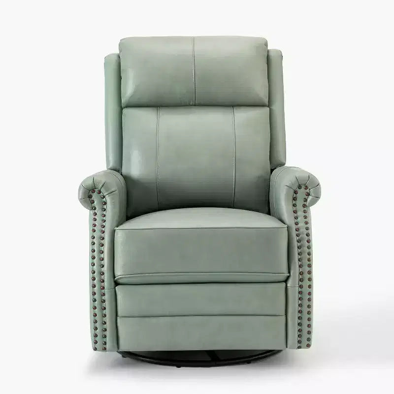 Fauteuil inclinable manuel Irène en cuir véritable, 77,5 cm de large, avec accoudoirs roulés | ART OF LIVING DESIGNS