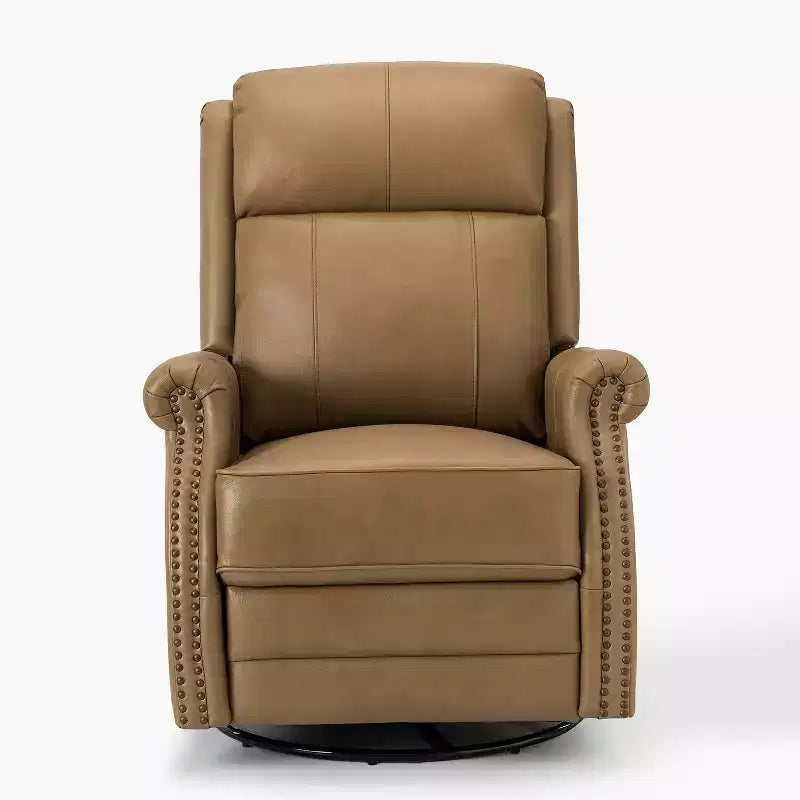 Irene 30.5 Wide Genuine Leather Manual Recliner with Rolled Arms| ART OF LIVING DESIGNS