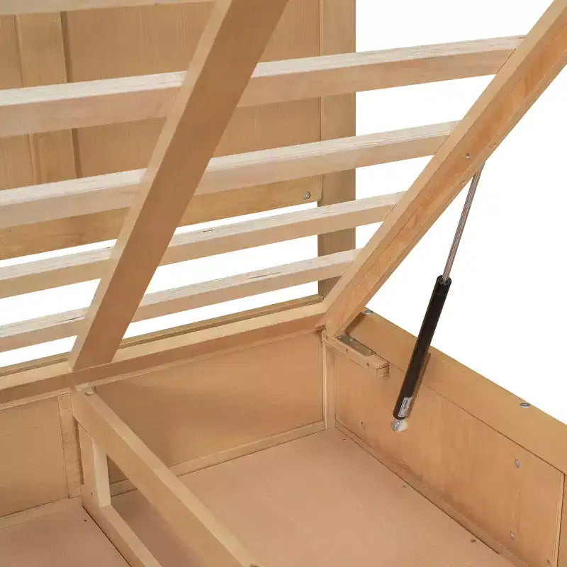 Lit plateforme en bois avec rangement intégré et 2 tiroirs-ModernLuxe
