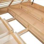 Lit plateforme en bois avec rangement intégré et 2 tiroirs-ModernLuxe