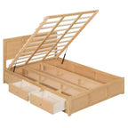 Lit plateforme en bois avec rangement intégré et 2 tiroirs-ModernLuxe