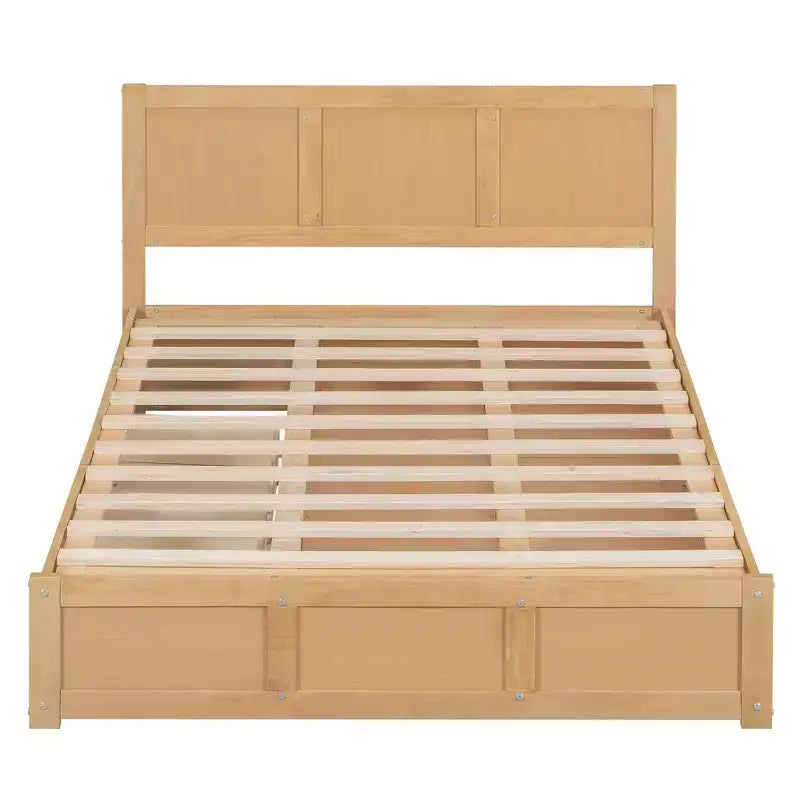 Lit plateforme en bois avec rangement intégré et 2 tiroirs-ModernLuxe