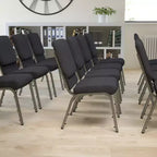 Lot de 4 chaises d'église empilables Emma et Oliver de 47 cm de large