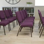 Lot de 4 chaises d'église empilables Emma et Oliver de 47 cm de large