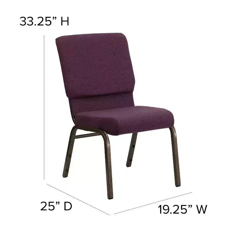 Lot de 4 chaises d'église empilables Emma et Oliver de 47 cm de large