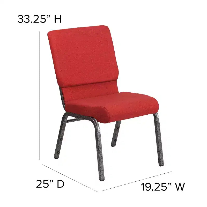 Lot de 4 chaises d'église empilables Emma et Oliver de 47 cm de large