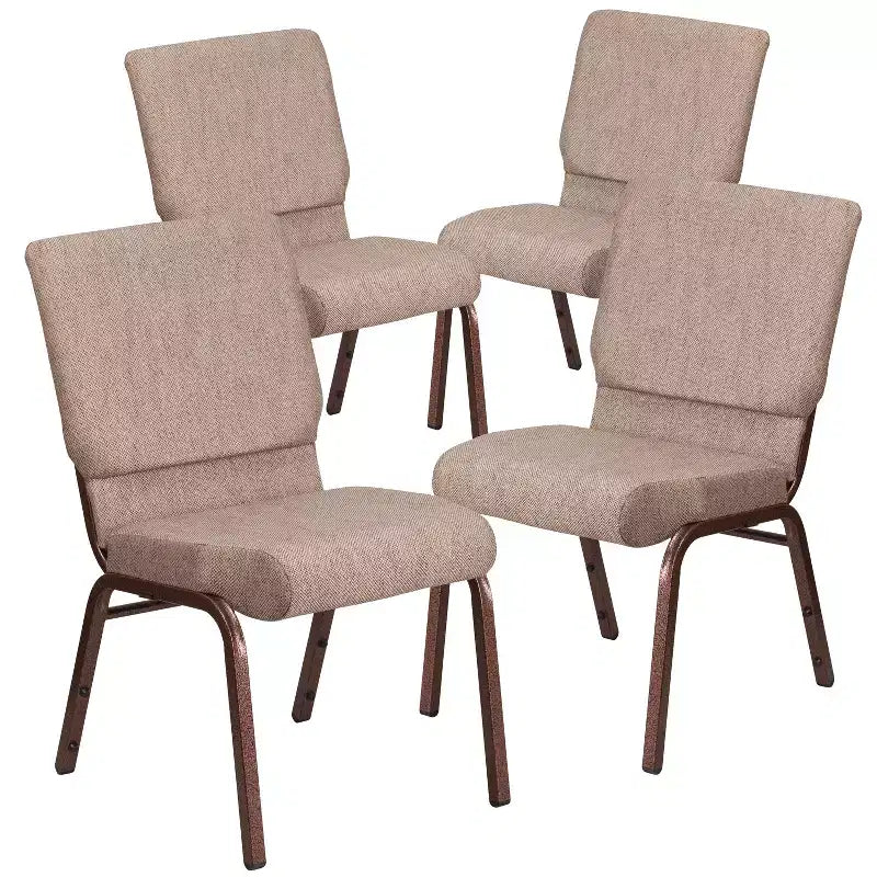 Lot de 4 chaises d'église empilables Emma et Oliver de 47 cm de large