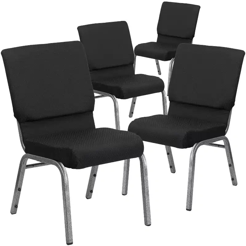 Lot de 4 chaises d'église empilables Emma et Oliver de 47 cm de large
