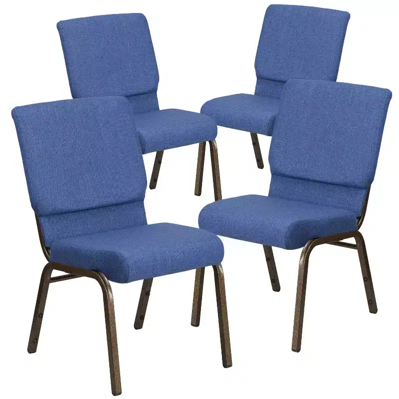 Lot de 4 chaises d'église empilables Emma et Oliver de 47 cm de large