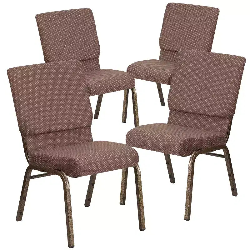Lot de 4 chaises d'église empilables Emma et Oliver de 47 cm de large