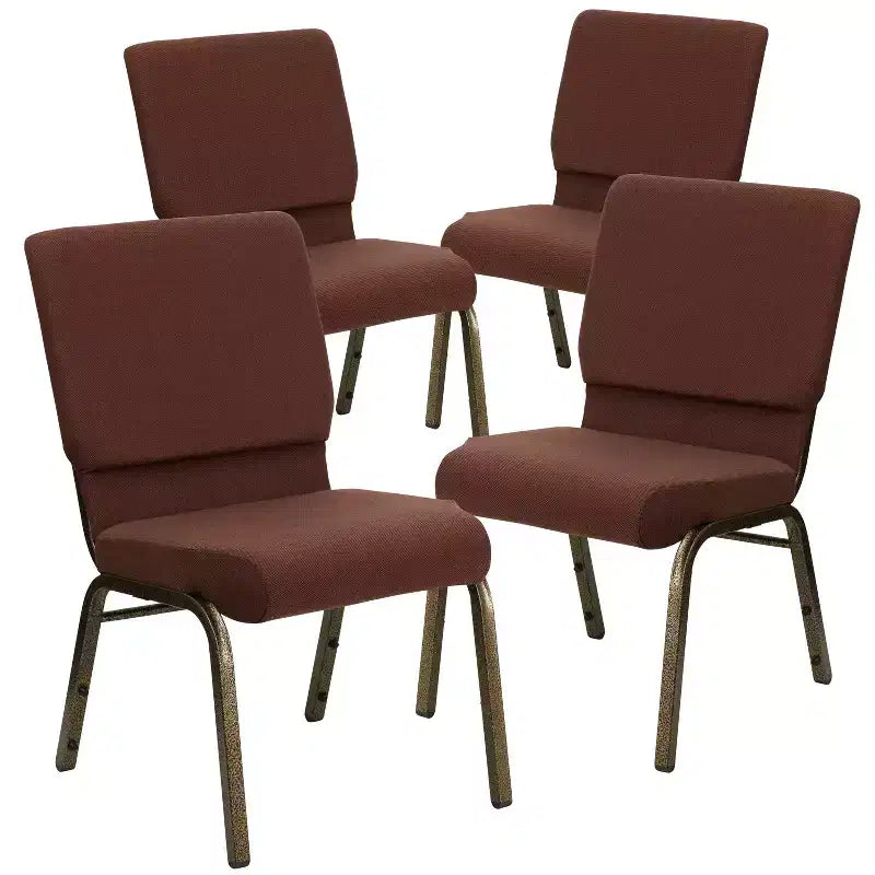 Emma and Oliver 4 Pack 18.5''W Stacking Church Chair