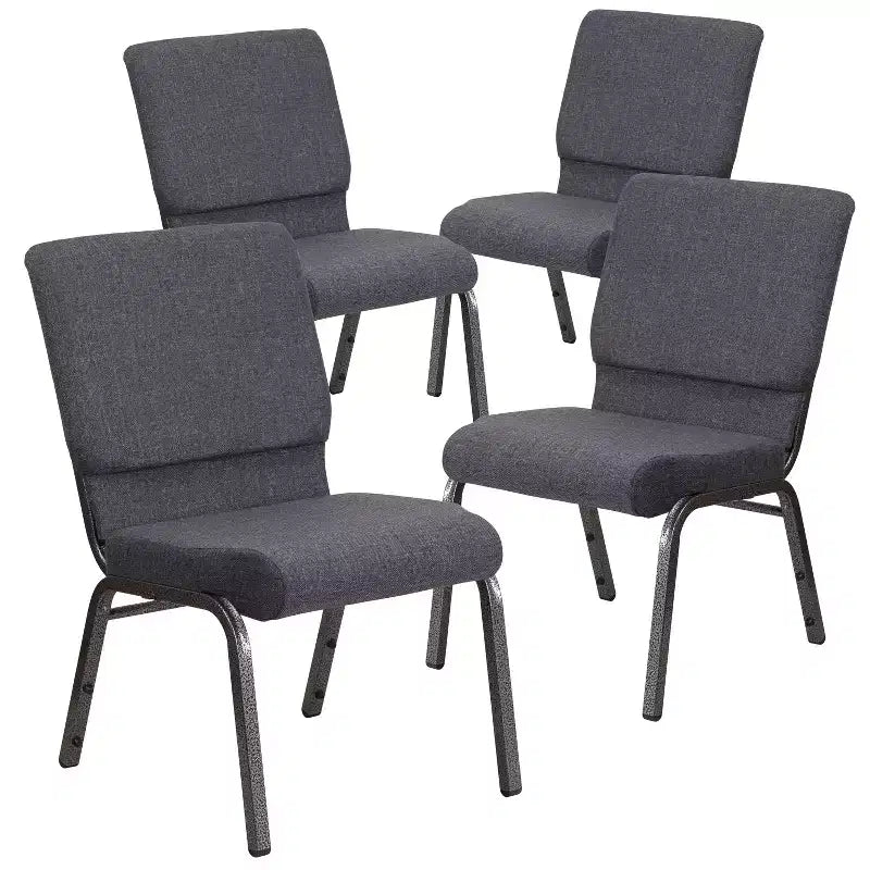 Lot de 4 chaises d'église empilables Emma et Oliver de 47 cm de large