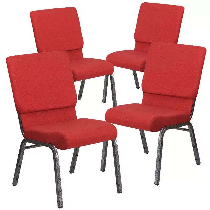 Lot de 4 chaises d'église empilables Emma et Oliver de 47 cm de large