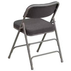 Chaise pliante en métal Emma et Oliver (lot de 4) haut de gamme, rembourrée en tissu, avec triple renfort incurvé et charnières