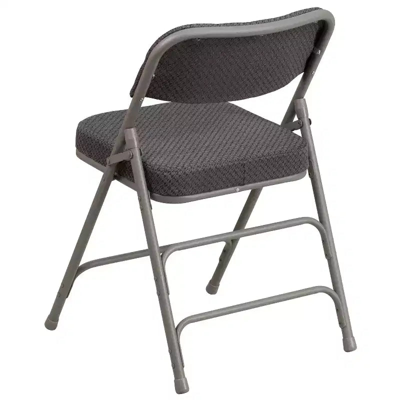 Chaise pliante en métal Emma et Oliver (lot de 4) haut de gamme, rembourrée en tissu, avec triple renfort incurvé et charnières