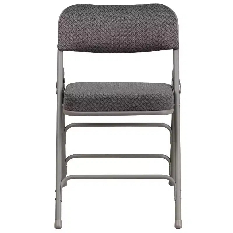 Chaise pliante en métal Emma et Oliver (lot de 4) haut de gamme, rembourrée en tissu, avec triple renfort incurvé et charnières