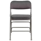 Chaise pliante en métal Emma et Oliver (lot de 4) haut de gamme, rembourrée en tissu, avec triple renfort incurvé et charnières