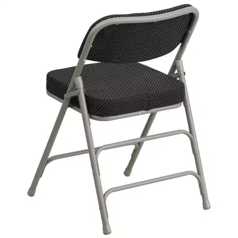 Chaise pliante en métal Emma et Oliver (lot de 4) haut de gamme, rembourrée en tissu, avec triple renfort incurvé et charnières