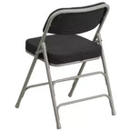 Chaise pliante en métal Emma et Oliver (lot de 4) haut de gamme, rembourrée en tissu, avec triple renfort incurvé et charnières