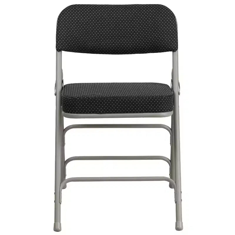 Chaise pliante en métal Emma et Oliver (lot de 4) haut de gamme, rembourrée en tissu, avec triple renfort incurvé et charnières