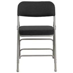 Chaise pliante en métal Emma et Oliver (lot de 4) haut de gamme, rembourrée en tissu, avec triple renfort incurvé et charnières