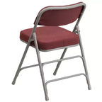 Chaise pliante en métal Emma et Oliver (lot de 4) haut de gamme, rembourrée en tissu, avec triple renfort incurvé et charnières