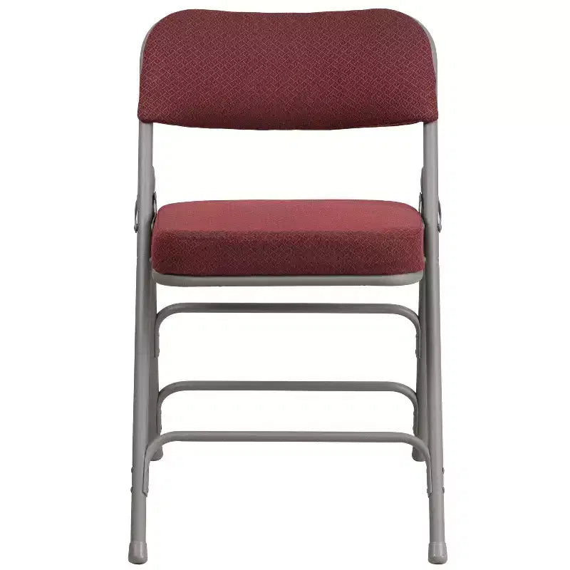 Chaise pliante en métal Emma et Oliver (lot de 4) haut de gamme, rembourrée en tissu, avec triple renfort incurvé et charnières