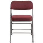 Chaise pliante en métal Emma et Oliver (lot de 4) haut de gamme, rembourrée en tissu, avec triple renfort incurvé et charnières