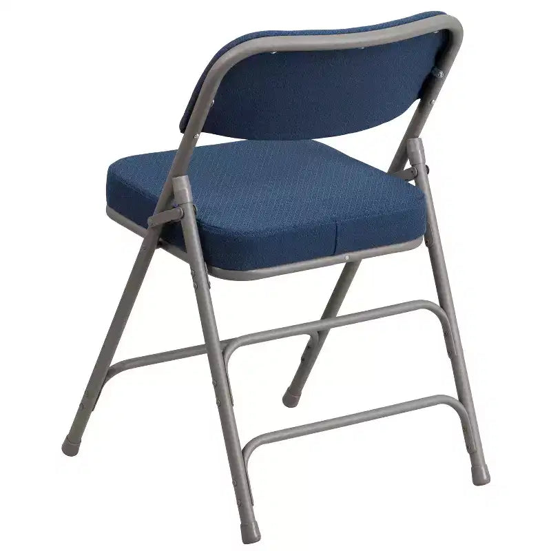 Chaise pliante en métal Emma et Oliver (lot de 4) haut de gamme, rembourrée en tissu, avec triple renfort incurvé et charnières
