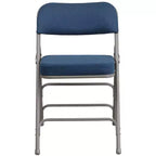 Chaise pliante en métal Emma et Oliver (lot de 4) haut de gamme, rembourrée en tissu, avec triple renfort incurvé et charnières