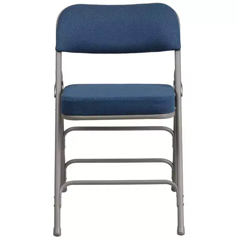Chaise pliante en métal Emma et Oliver (lot de 4) haut de gamme, rembourrée en tissu, avec triple renfort incurvé et charnières