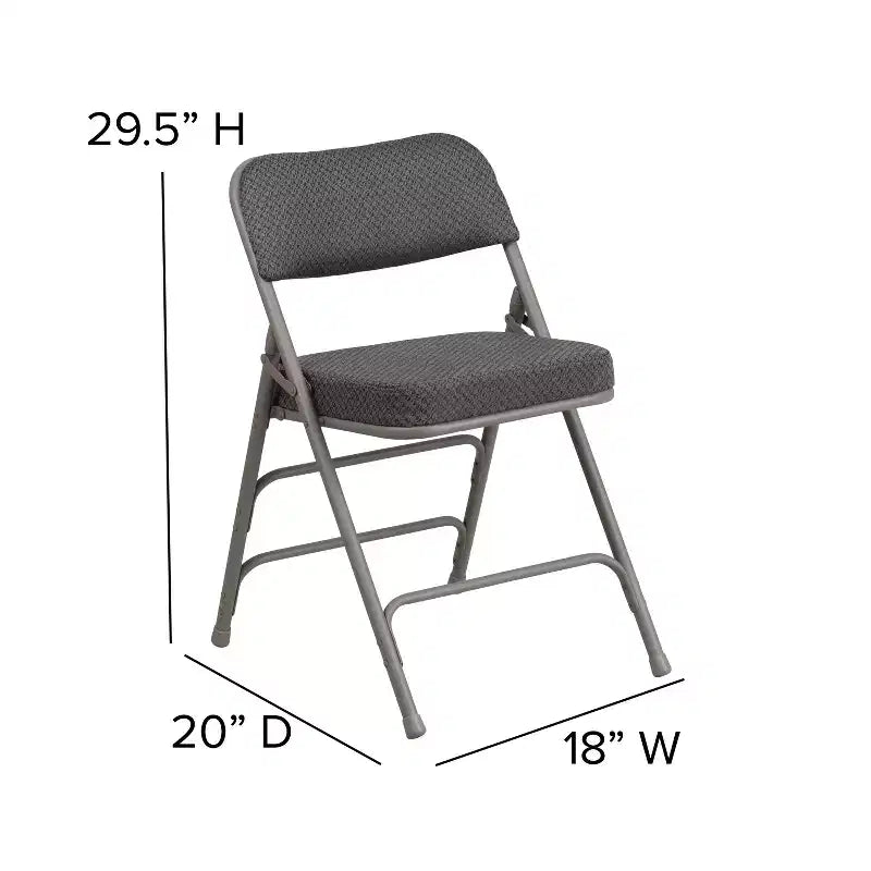 Chaise pliante en métal Emma et Oliver (lot de 4) haut de gamme, rembourrée en tissu, avec triple renfort incurvé et charnières