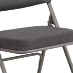 Chaise pliante en métal Emma et Oliver (lot de 4) haut de gamme, rembourrée en tissu, avec triple renfort incurvé et charnières