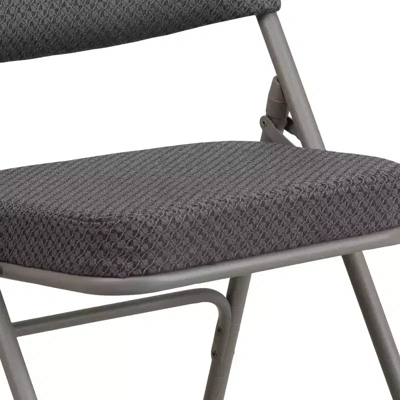 Chaise pliante en métal Emma et Oliver (lot de 4) haut de gamme, rembourrée en tissu, avec triple renfort incurvé et charnières