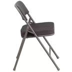 Chaise pliante en métal Emma et Oliver (lot de 4) haut de gamme, rembourrée en tissu, avec triple renfort incurvé et charnières