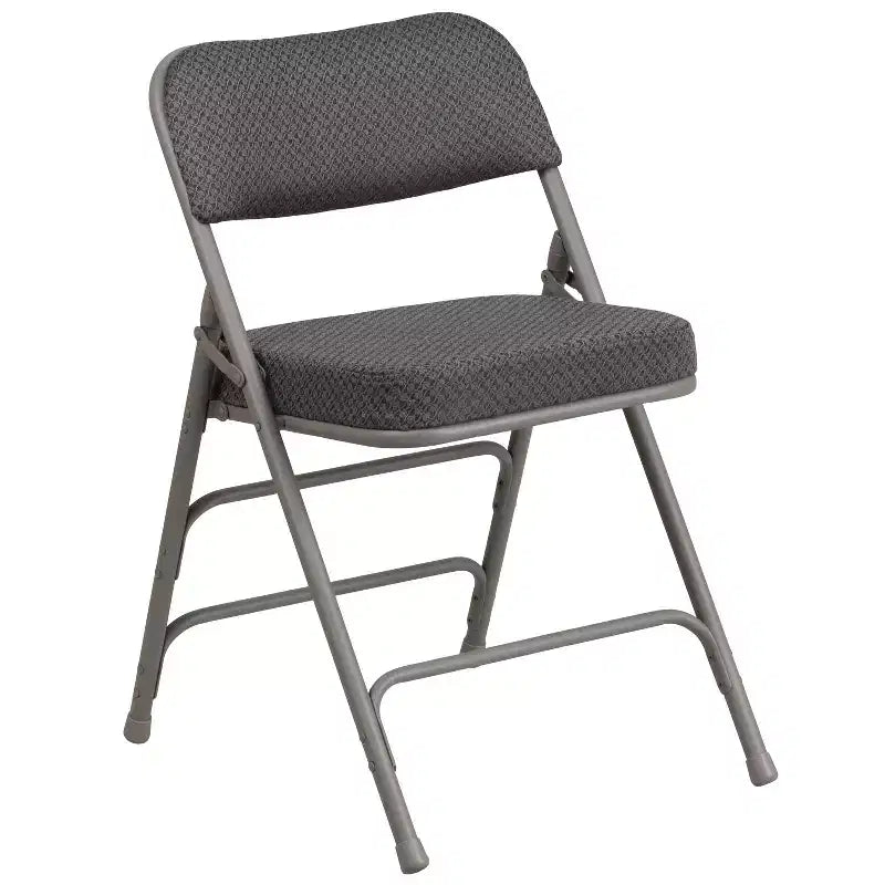 Chaise pliante en métal Emma et Oliver (lot de 4) haut de gamme, rembourrée en tissu, avec triple renfort incurvé et charnières