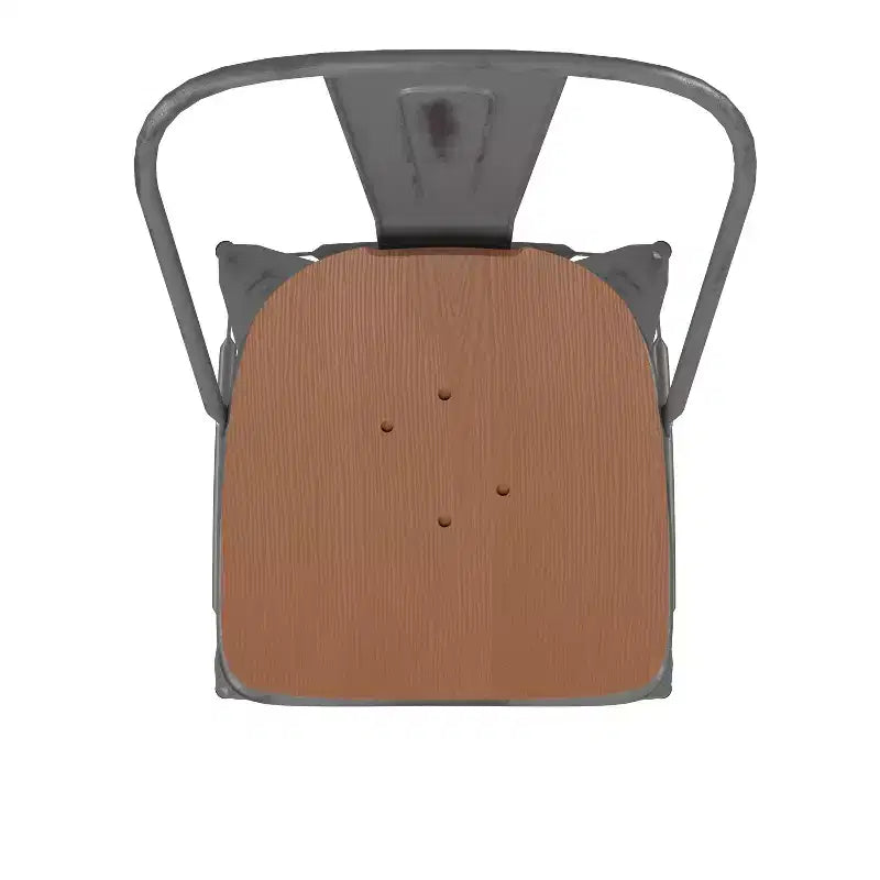 Tabouret en métal à revêtement transparent Emma et Oliver avec dossier et siège en polyrésine pour usage intérieur uniquement