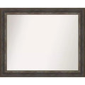 Amanti Art Alta Rustic Char Non-Beveled Bathroom Wall Mirror