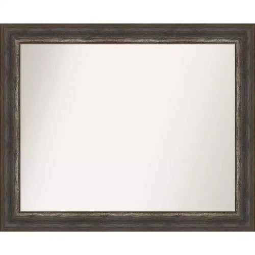 Amanti Art Alta Rustic Char Non-Beveled Bathroom Wall Mirror