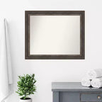 Miroir mural de salle de bain Amanti Art Alta Rustic Char non biseauté