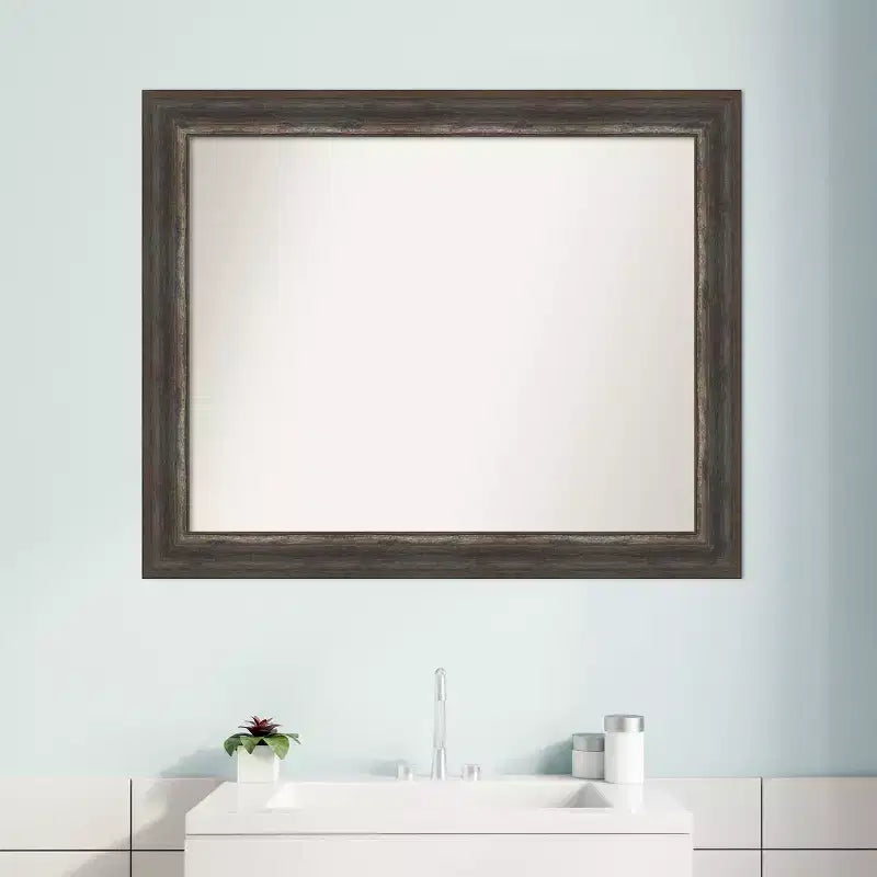 Miroir mural de salle de bain Amanti Art Alta Rustic Char non biseauté