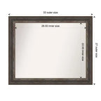 Miroir mural de salle de bain Amanti Art Alta Rustic Char non biseauté